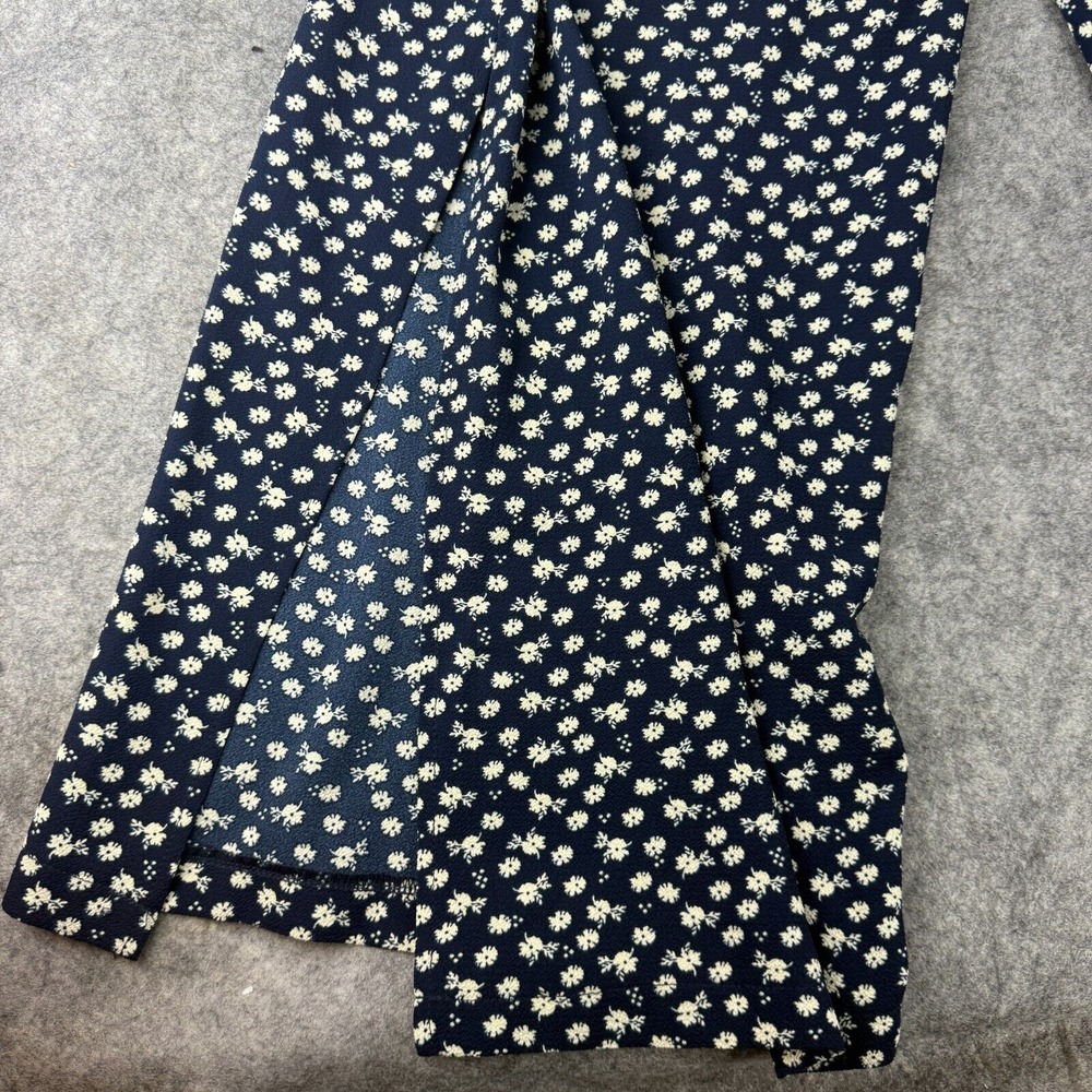 Candies Woman's White Lace & Blue Floral Wide Leg Jumpsuit Slits Y2K 90s Cottage - Picture 6 of 9